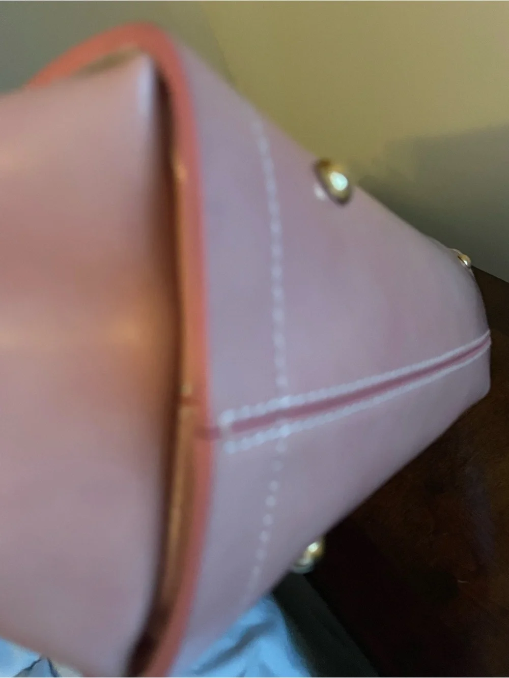 Alberta Di Canio Blush Pink Tote with Gold Accent - Picture 12 of 16